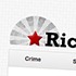 A small, partial screenshot of a Richmond Confidential webpage features a heading with a red star in a semi-circle with gray rays behind it. Below the heading, there's a section labeled "Crime" on a grid-lined background. Only part of a word starting with "Ric" is visible.