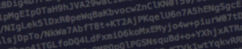 A blurred image of a string of alphanumeric code, with letters and numbers intertwined in seemingly random sequence, displayed against a dark background, reminiscent of intercepted data from eavesdropping.