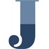 A stylized letter "J" with a two-tone color scheme: the upper half is light blue and the lower half is dark blue. The lower end of the "J" curves to the left, forming a decorative serif, reminiscent of the UC IRP Fellows logo from 2011-2012.