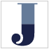A minimalist image featuring the letter "J" in a bold, classic font resembles the spirit of investigative reporting. The letter is divided into two segments: the upper half is light blue, while the bottom half is dark blue. The entire design is set against a plain white background with a thin gray border.