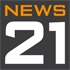 A square logo with a dark gray background. The word "NEWS" is written in uppercase orange letters at the top. Below it, the large white digits "21" are prominently displayed, signaling its connection to the Bay Area's News21 Publications.
