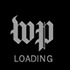 A dark background featuring the gray logo of The Washington Post in a Gothic font. Below the logo, the word "LOADING" appears in white, indicating a loading screen reminiscent of Digi TV or New York Times online portals.