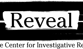 Reveallogo1 The image shows the word "Reveal" in bold black letters on a white background, with the phrase "The Center for Investigative R" partially visible below it. The text appears to be part of a logo, possibly linked to Berkeley Journalism, with a brushstroke design framing the top and bottom.
