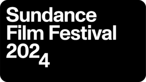 White text on a black background reads "Sundance Film Festival 2024," showcasing the highly anticipated annual event.