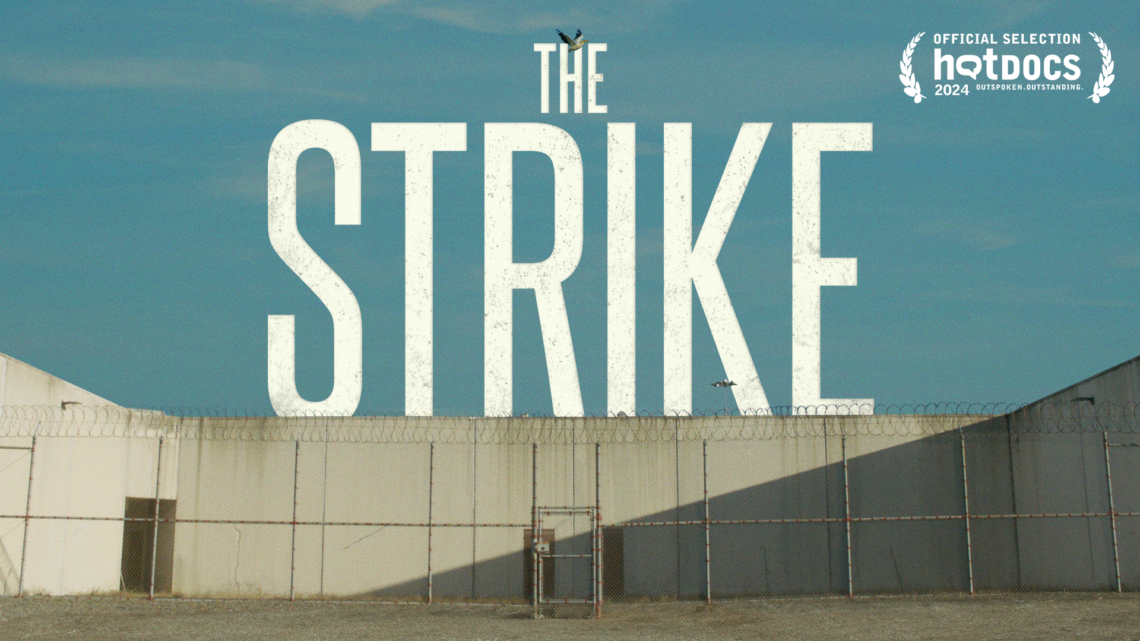 Poster for "The Strike" features its title over a fenced area with barbed wire.