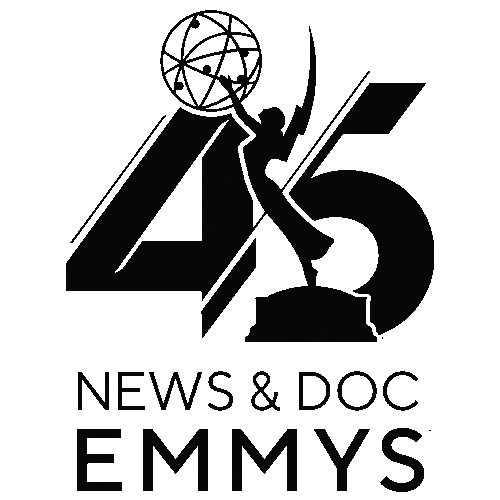 The Emmy Awards logo, featuring the number "45" with a gleaming statuette.