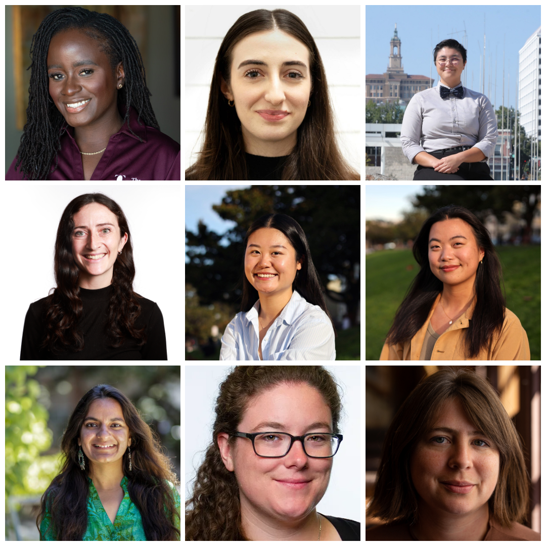 Collage of 9 headshots of journalists honored in the CNPA Awards.